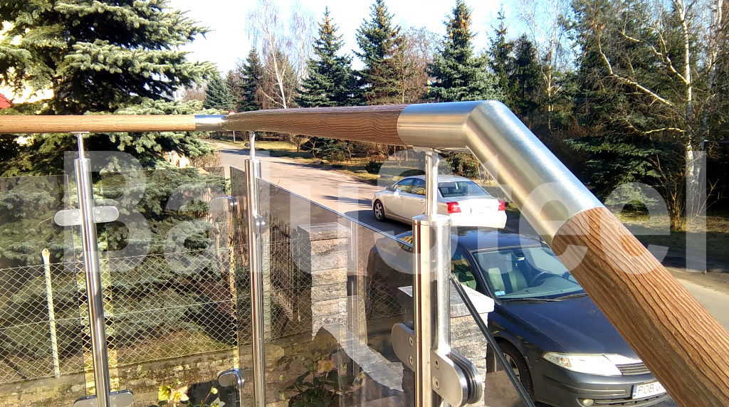 balustrada z drewnem railing szklo hotel glass wood stainless steel 64 balustrady barierki dąb