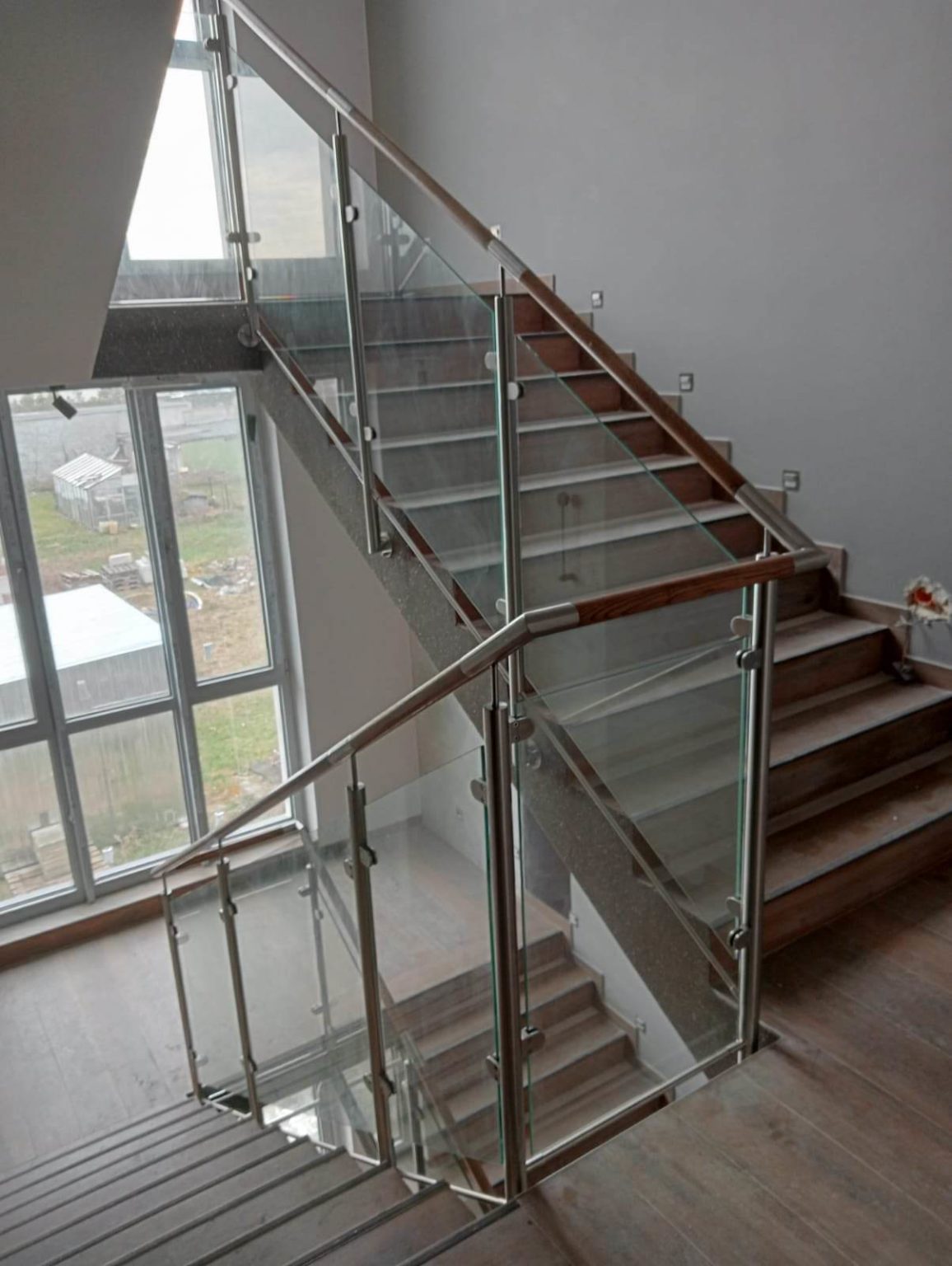 balustrada z drewnem railing szklo hotel glass wood stainless steel 769 balustrady barierki dąb