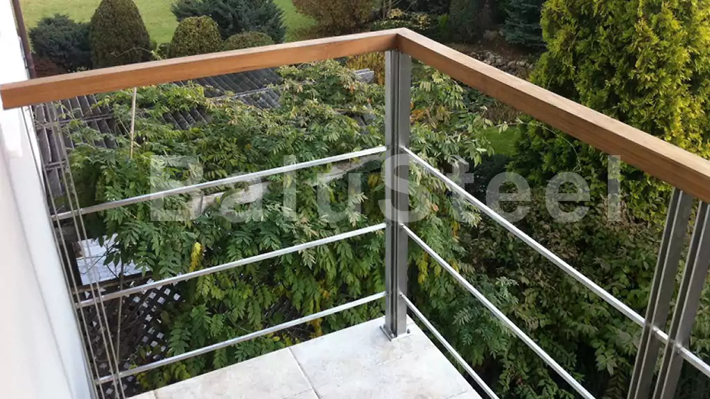balustrada z drewnem railing szklo modern glass wood stainless steel balustrady barierki dąb