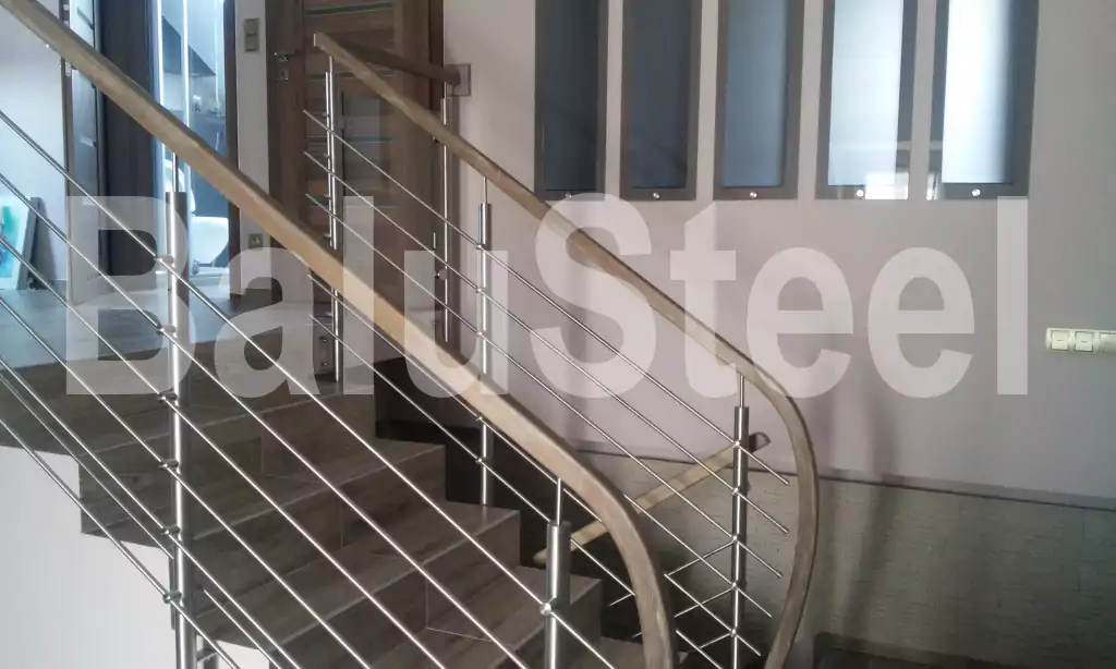 balustrada z drewnem railing szklo modern glass wood stainless steel balustrady barierki dąb