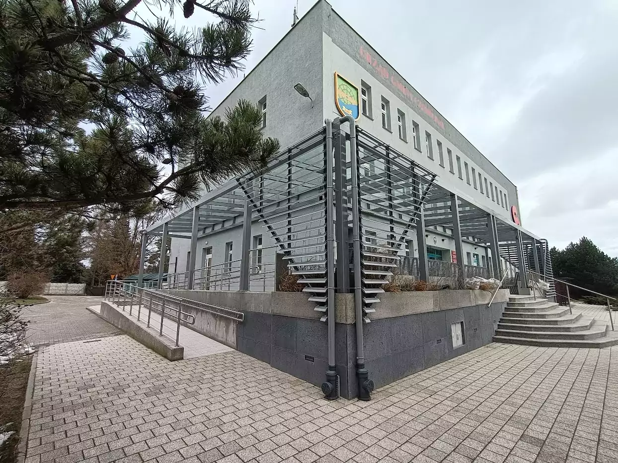 daszek ze szkła konstrukcja stalowa